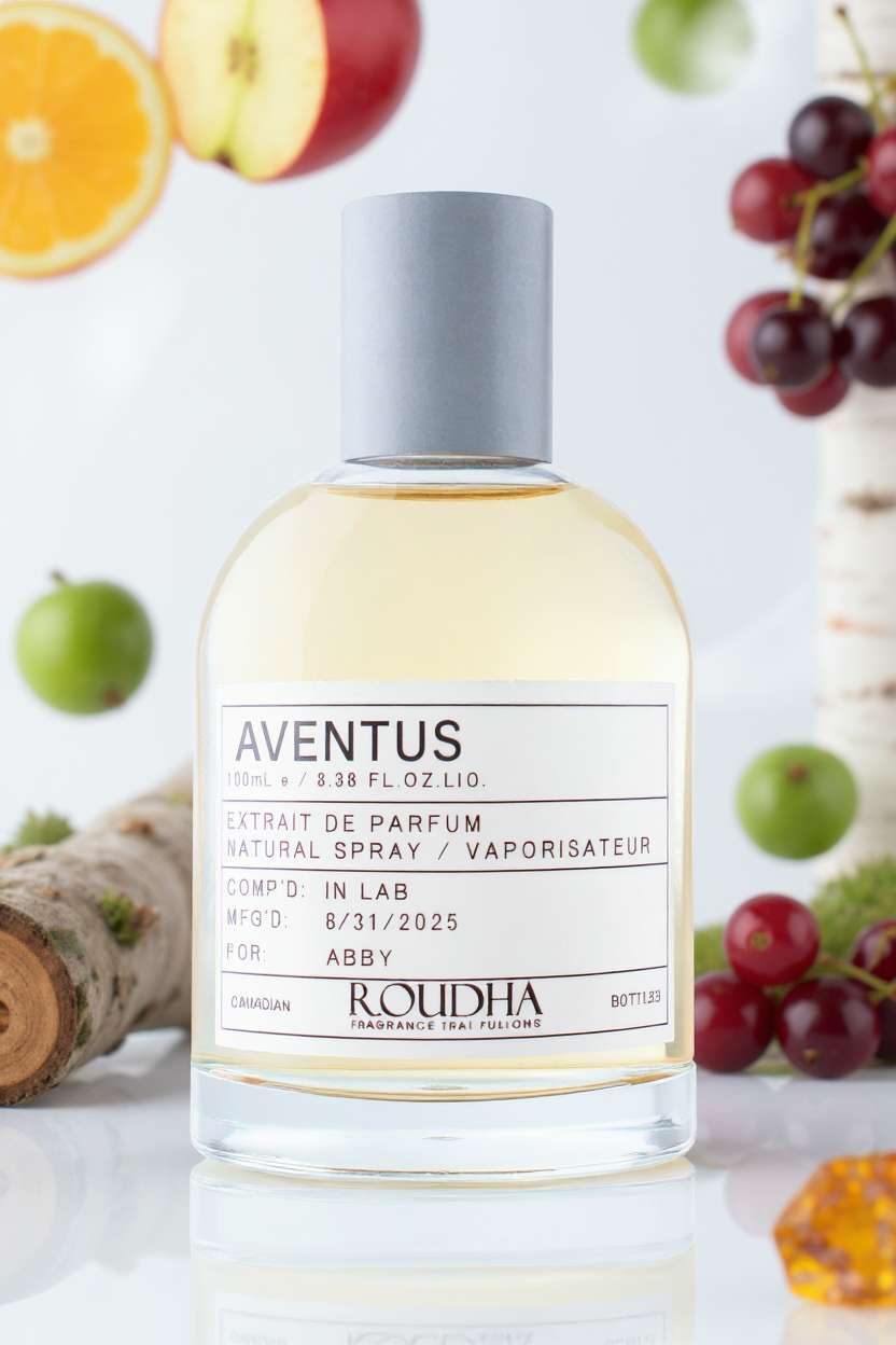 AVENTUS luxury cologne bottle - iconic pineapple birch smoke fragrance for men by Roudha