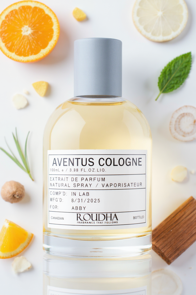 AVENTUS COLOGNE bottle - fresh mandarin citrus vetiver fragrance for men by Roudha