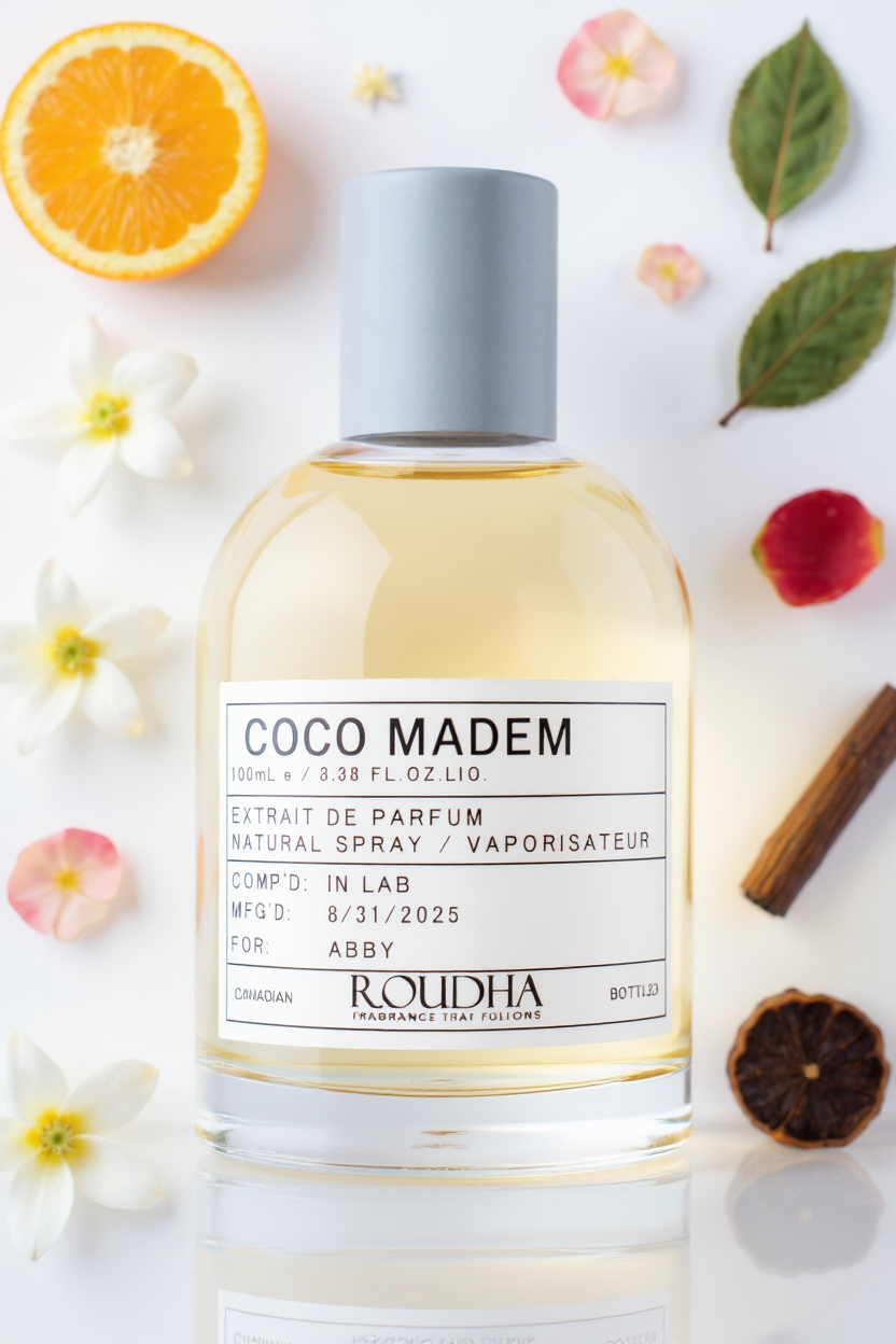 COCO MADEM perfume bottle - fresh floral orange jasmine patchouli feminine fragrance by Roudha
