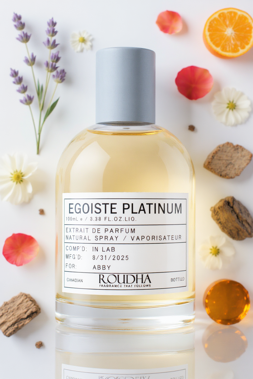 EGOÏSTE PLATINUM cologne bottle - classic aromatic lavender neroli fougere masculine fragrance by Roudha