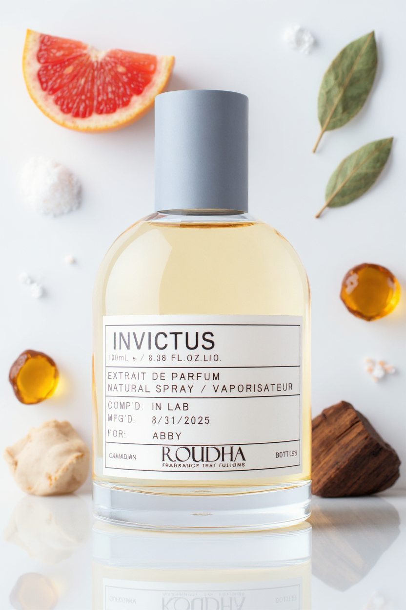 INVICTUS cologne bottle - fresh marine grapefruit aquatic woody masculine sport fragrance by Roudha