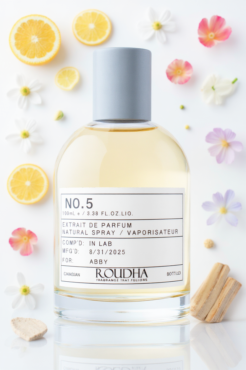 NO. 5 iconic perfume bottle - classic aldehydic rose jasmine iris floral elegant feminine fragrance by Roudha