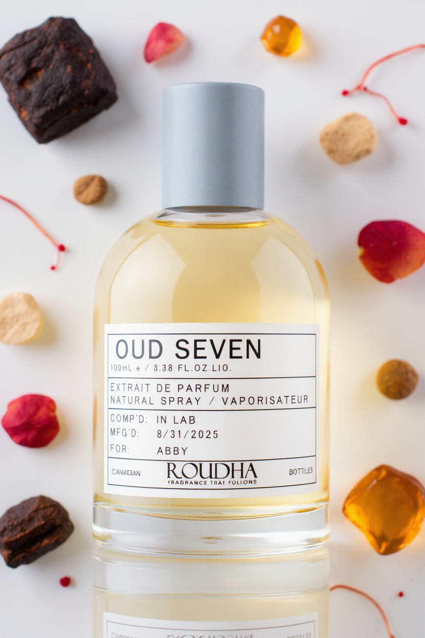 OUD SEVEN perfume bottle - rich oud rose saffron amber oriental unisex fragrance by Roudha