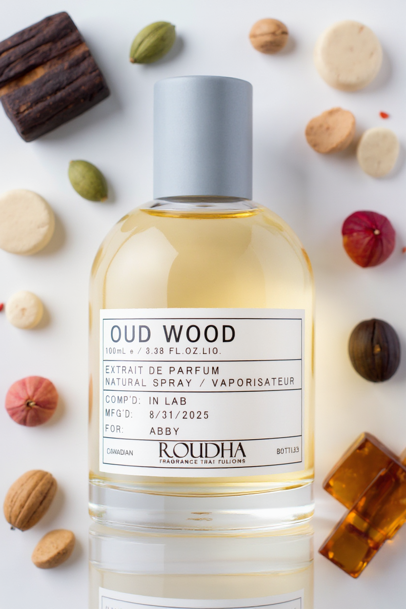 OUD WOOD perfume bottle - woody oud sandalwood vanilla oriental unisex luxury fragrance by Roudha