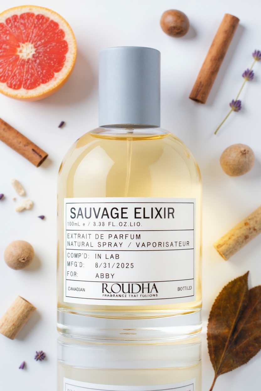 SAUVAGE ELIXIR cologne bottle - intense spicy cinnamon nutmeg lavender oriental masculine fragrance by Roudha
