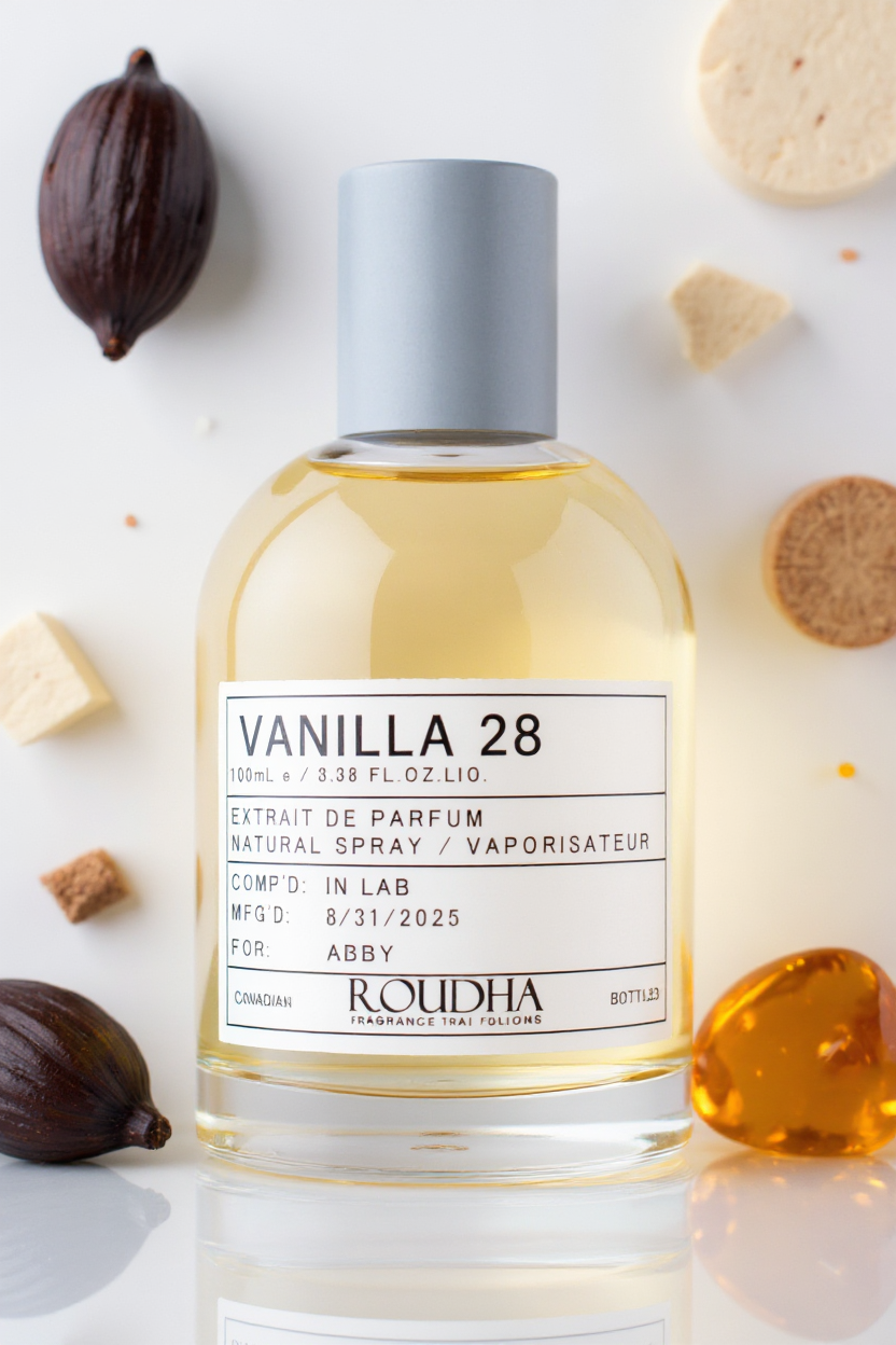 VANILLA 28 perfume bottle - pure warm vanilla benzoin sandalwood musk gourmand unisex fragrance by Roudha
